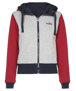 PATRICK PHOENIXW1G - Veste Réversible à Capuche Pour Femme Zip Intégral Couleur Gris Clair/Bleu/Rouge Plusieurs Tailles Idéal pour Loisir