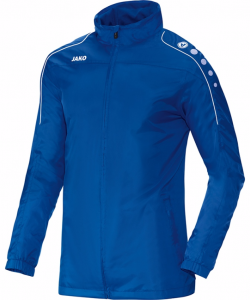 JAKO Team 7401 - Veste Pluie Homme Enfants Matériel Supérieur Résistant Eau Plusieurs Couleurs Tailles Poches Latérales à Fermeture Éclair Capuchon Intégré dans Col