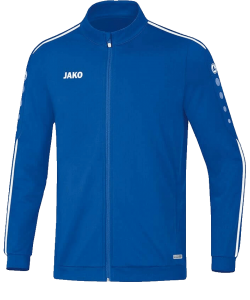 JAKO 9319 Striker 2.0 - Veste Polyester Hommes Enfants Plusieurs Couleurs Tailles Poches Latérales Zippées Rayures Contrastantes aux Manches Épaules et Ourlet