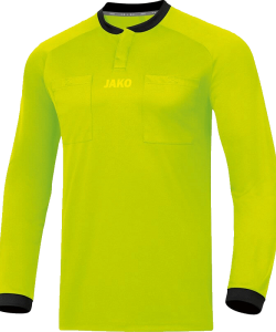 JAKO Referee 4371 - Maillot Arbitre Longues Manches Adultes Col Rond Ripp Fermeture à Bouton Pression Plusieurs Tailles Couleurs Poches Poitrine Fermeture Velcro