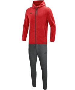 JAKO M9729M Premium Basics - Survêtement Jogging à Capuchon Hommes Coupe Sportive Plusieurs Couleurs Tailles Poches Latérales Zippées Effet Mélange