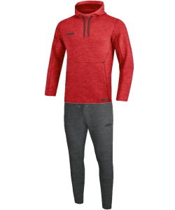 JAKO M9629M Premium Basics - Survêtement Jogging à Capuchon Sweat Hommes Coupe Sportive Plusieurs Couleurs Tailles Poches Latérales Zippées Effet Mélange