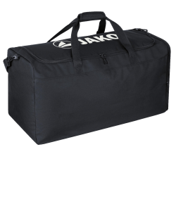 JAKO 2028 - Sac Équipement Noir Taille Unique Compartiment Principal Grand Spacieux avec Fermeture Éclair à Double Sens Bandoulière Amovible Réglable