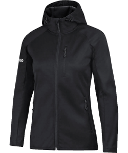 JAKO 7605W - Softshell Light Jacket Women Cut Wind Rain Resistant Several Colors Sizes Zipped Side Pockets Hood with Drawcord Stops