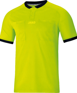 JAKO Referee 4271 - Maillot Arbitre Manches Courtes Adultes Col Rond Ripp Fermeture à Bouton Pression Plusieurs Tailles Couleurs Poches Poitrine Fermeture Velcro