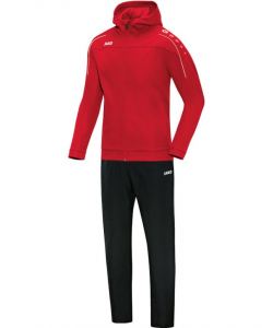 JAKO Classico M9650 - Hooded Leisure Tracksuit Men Kids Elastic Edge Several Colors Sizes Zipped Side Pockets Micropolar Inside Zippergarage