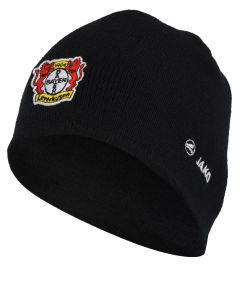 JAKO Bayer 04 Leverkusen BA1289 - Bonnet Noir Coton Femme Homme Enfants 2 Tailles Junior Senior Garde Chaleur en Temps Venteux Froid