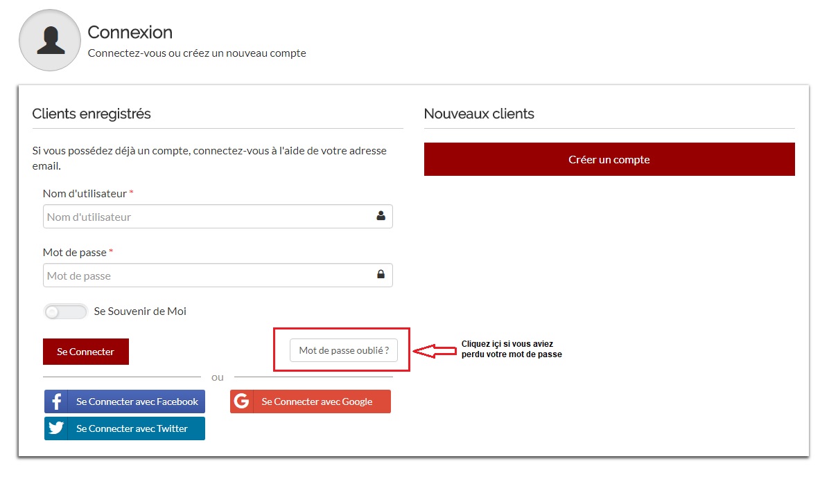 ExtraOffre Sport Mot de Passe Oublié Connexion