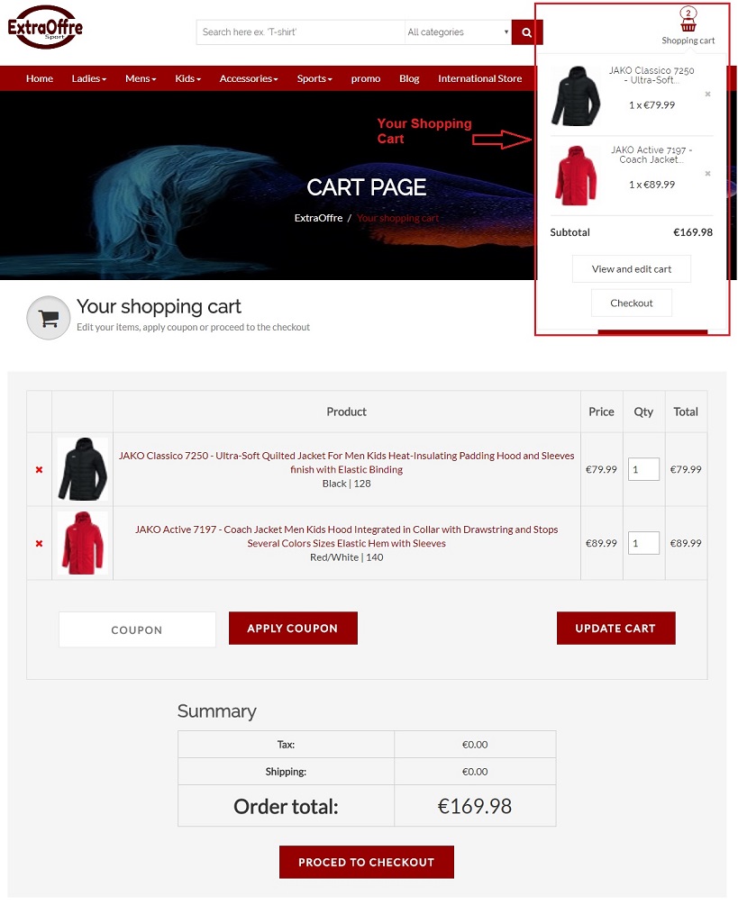 ExtraOffre Sport Shopping Cart