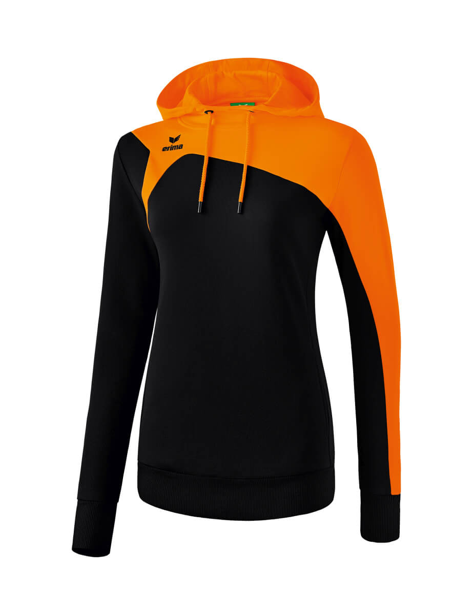 ERIMA 1070728 Hooded Sweatshirt Club 1900 2.0 Black/Orange