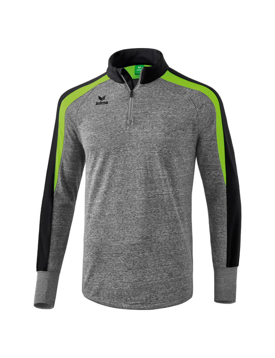 ERIMA 1261812 Breathable Workout Sweatshirt Liga 2.0 Heather Grey/Black/Green Gecko