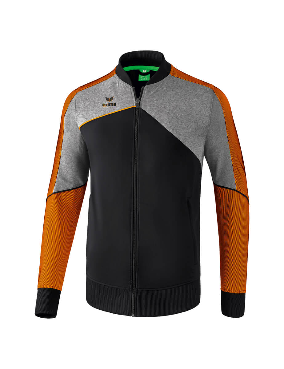 ERIMA 1011807 Veste Présentation Premium One 2.0 Noir/Gris Chiné/Orange Fluo