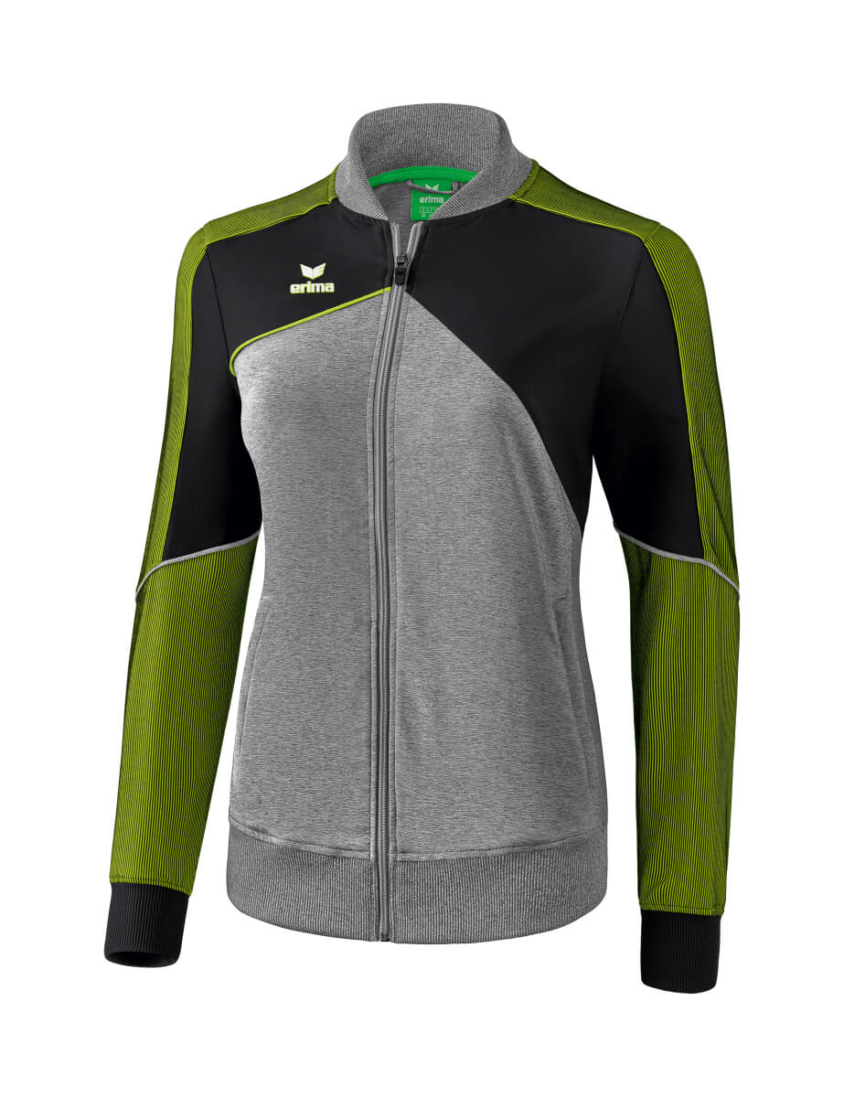 ERIMA 1011814 Presentation Jacket Premium One 2.0 Heather Grey/Black/Lime Pop