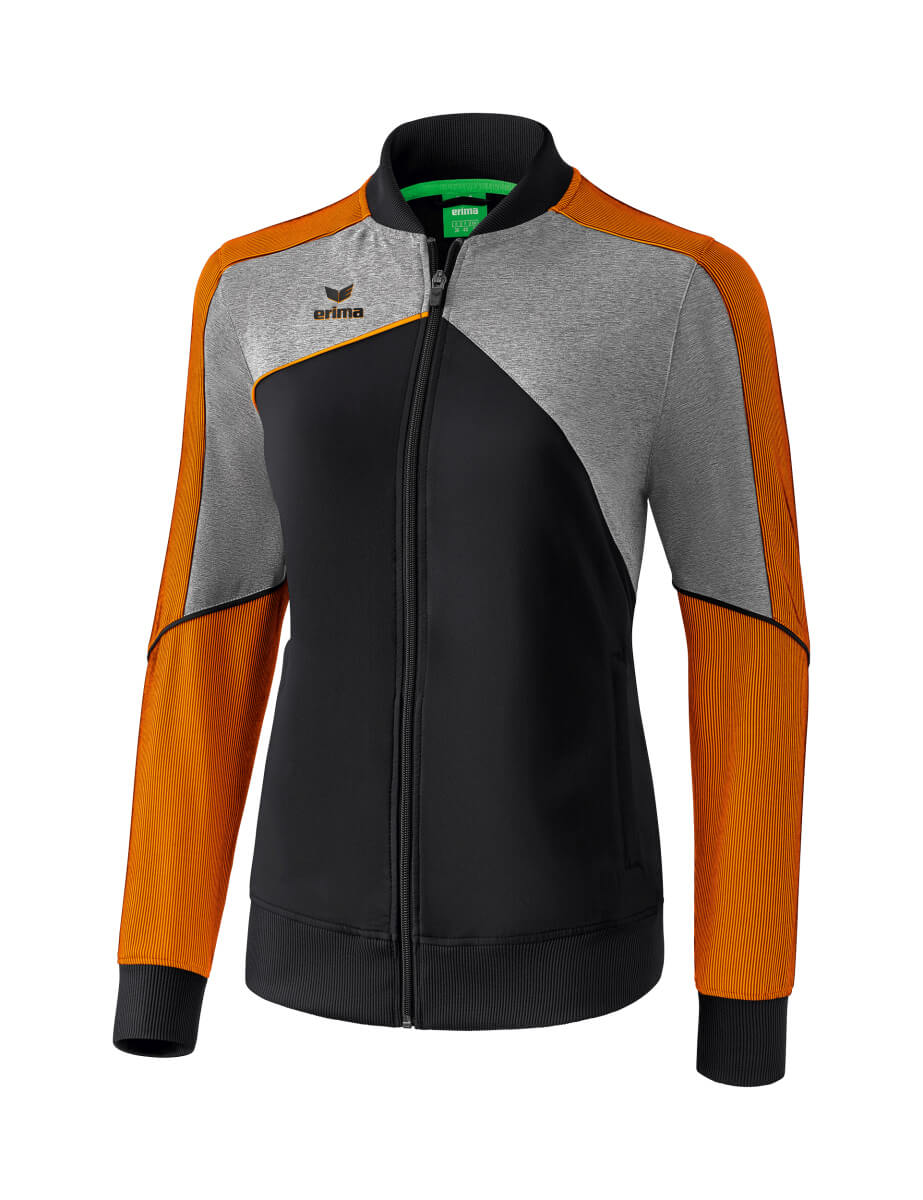 ERIMA 1011815 Veste Présentation Premium One 2.0 Noir/Gris Chiné/Orange Fluo