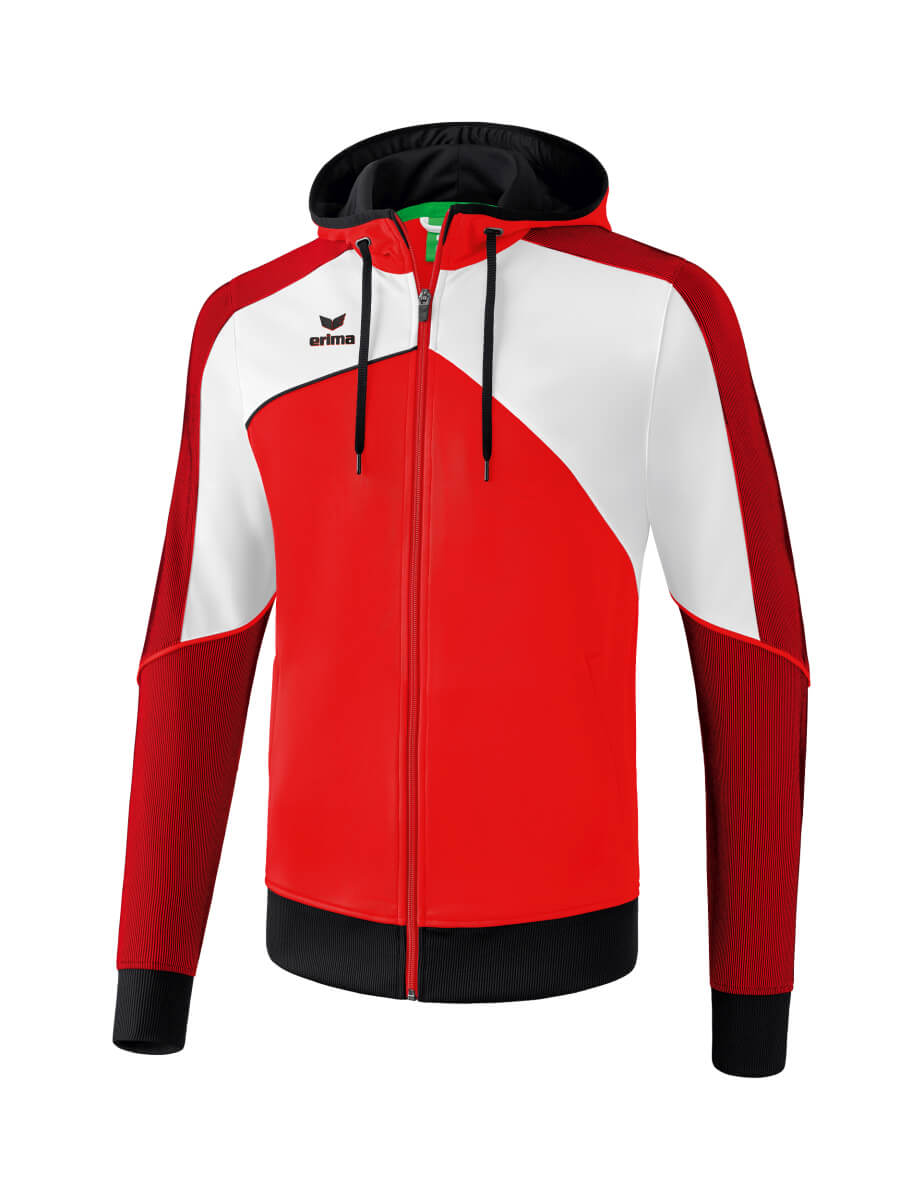 ERIMA 1071802 Hooded Training Jacket Premium One 2.0 Red/White/Black