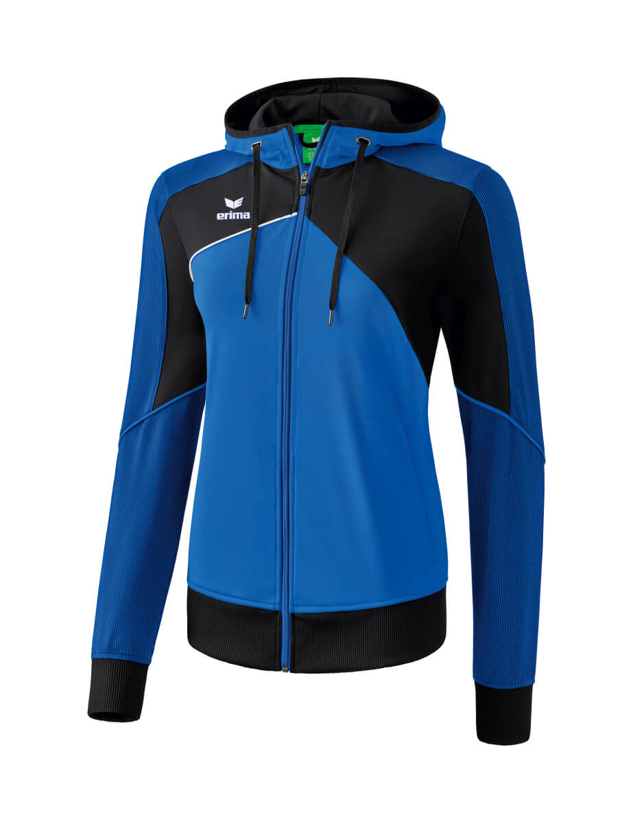 ERIMA 1071825 Hooded Training Jacket Premium One 2.0 Royal Blue/Black/White