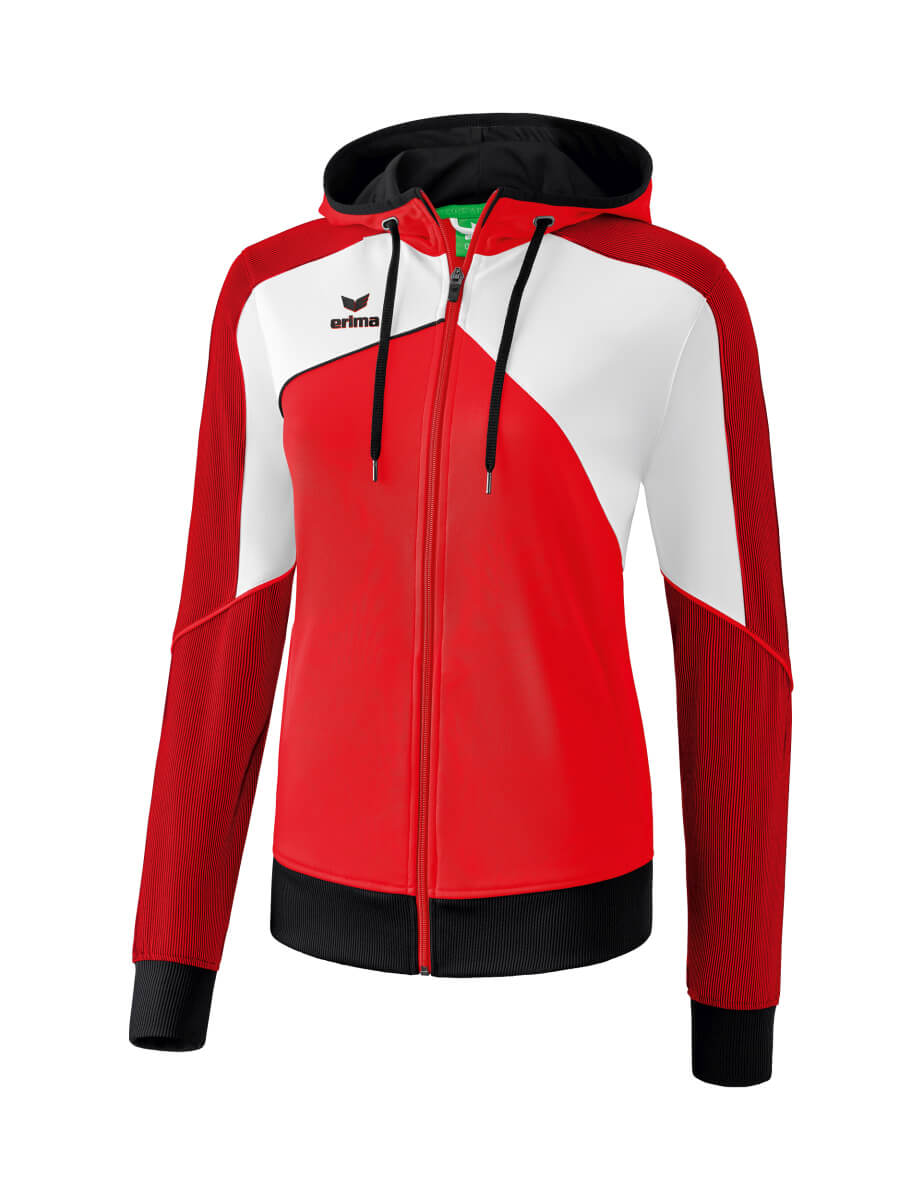 ERIMA 1071826 Hooded Training Jacket Premium One 2.0 Red/White/Black