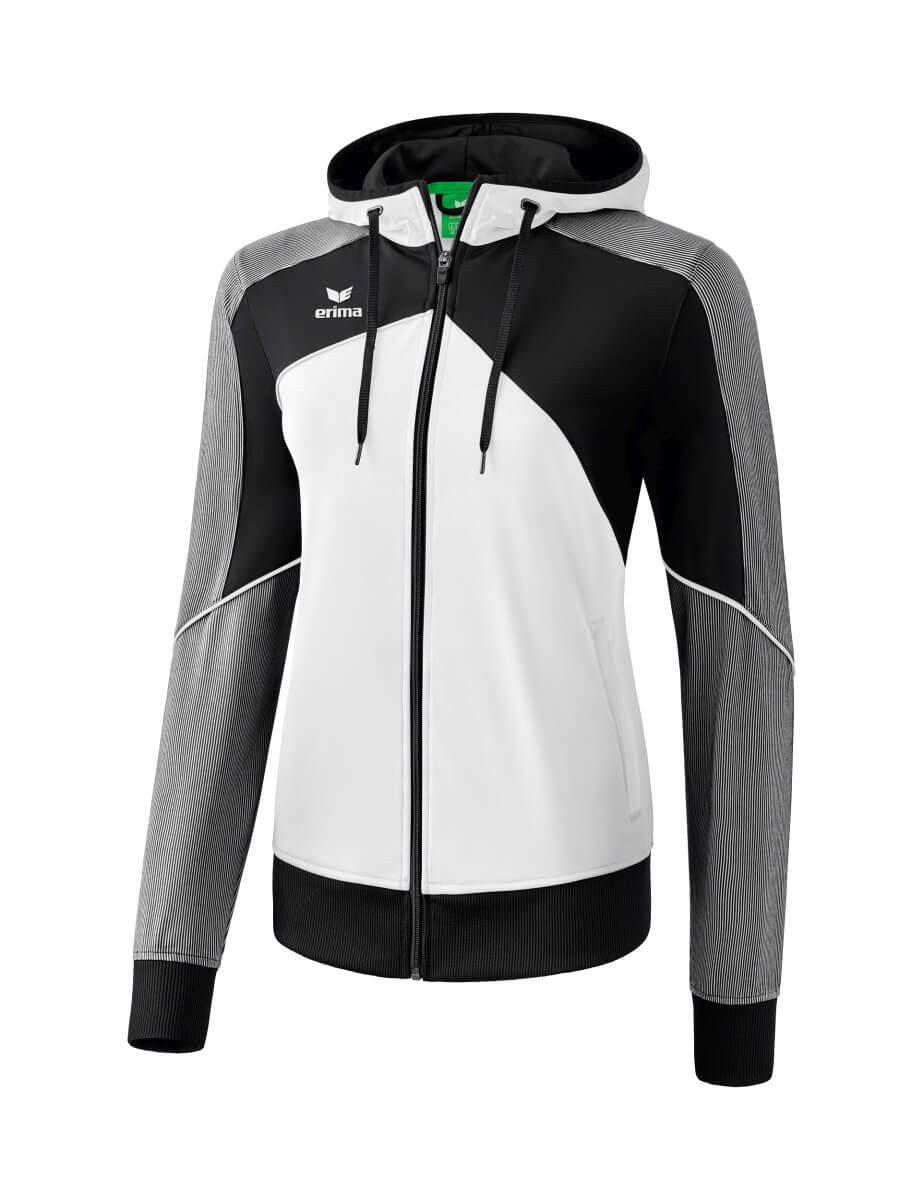 ERIMA 1071827 Hooded Training Jacket Premium One 2.0 White/Black/White