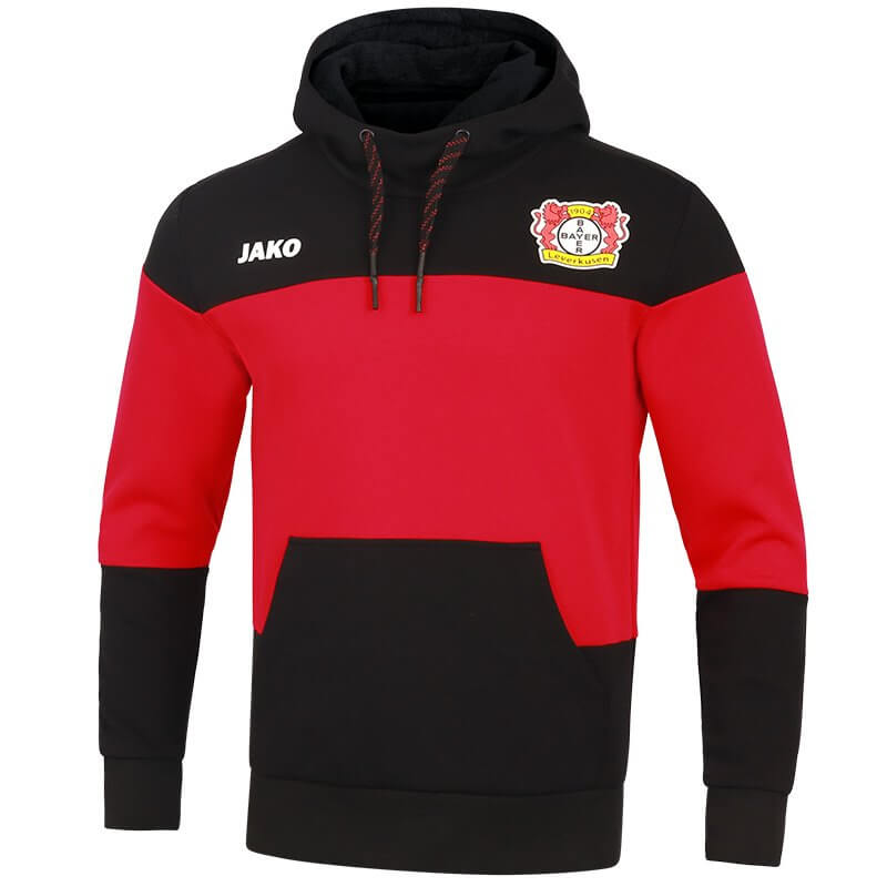 JAKO BA6707-08-1 Hooded Sweat Bayer 04 Leverkusen Premium Black Front