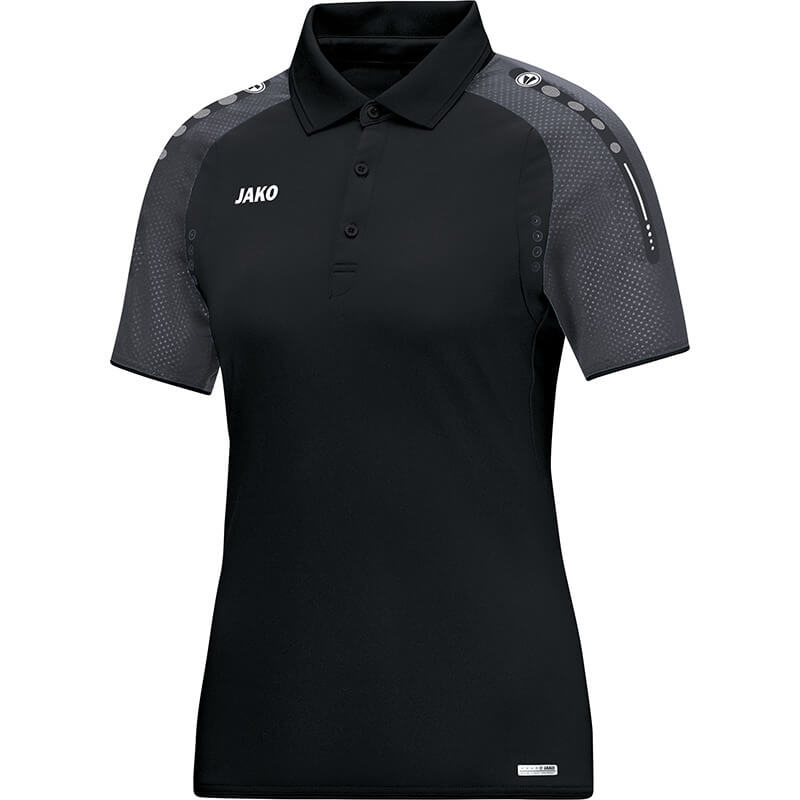JAKO-WOMEN-6317-21 Polo T-Shirt Champ Black/Anthracite Front