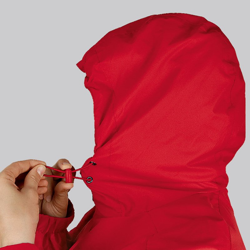 JAKO-7407-01-1 Veste Pluie Profi Coupe Droite avec Cordon de Serrage et Arrêts Rouge