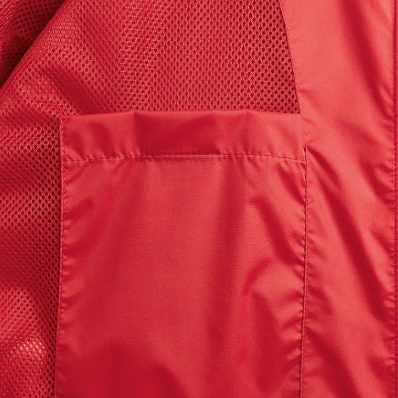 JAKO-7407-01-3 Veste Pluie Profi Poche Intérieure avec Fermeture Velcro Rouge