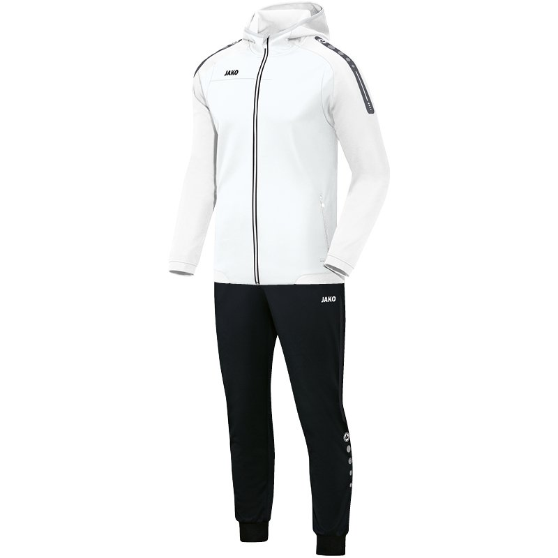 JAKO-M9417-00 Hooded Polyester Tracksuit Champ White