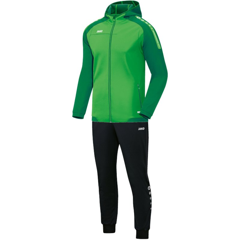 JAKO-M9417-22 Hooded Polyester Tracksuit Champ Soft Green/Green