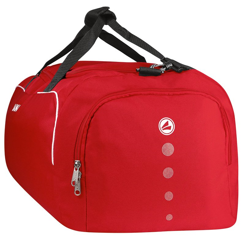 JAKO 1950-01-1 Sports Bag Classico Red Extra Deep Compartment on the Left Side For Wet Clothes