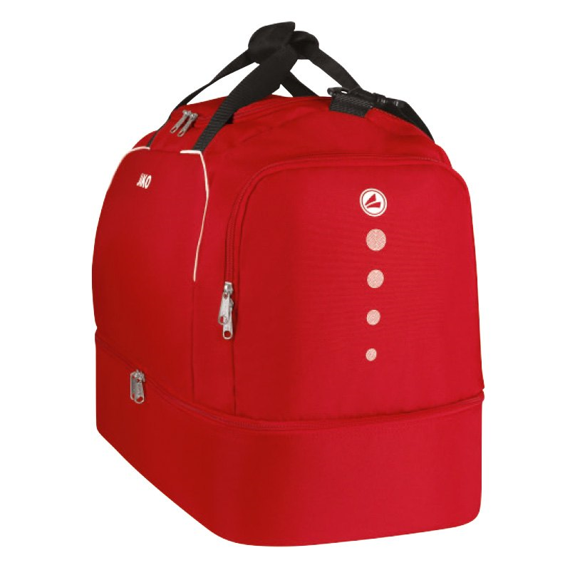 JAKO 2050-01-1 Sac de Sports Classico Rouge Compartiment Extra Profond au Côté Gauche pour Vêtements Mouillés