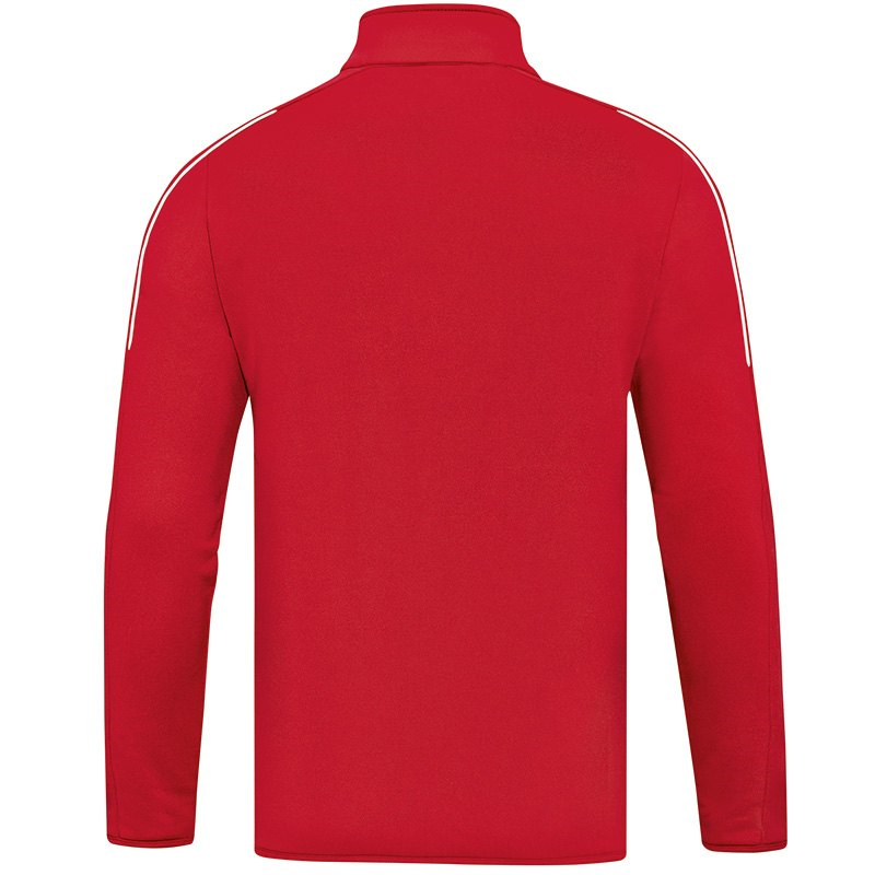JAKO 8650-01-1 Sweater Ziptop 1/4 Front Zipper Classico Red Back