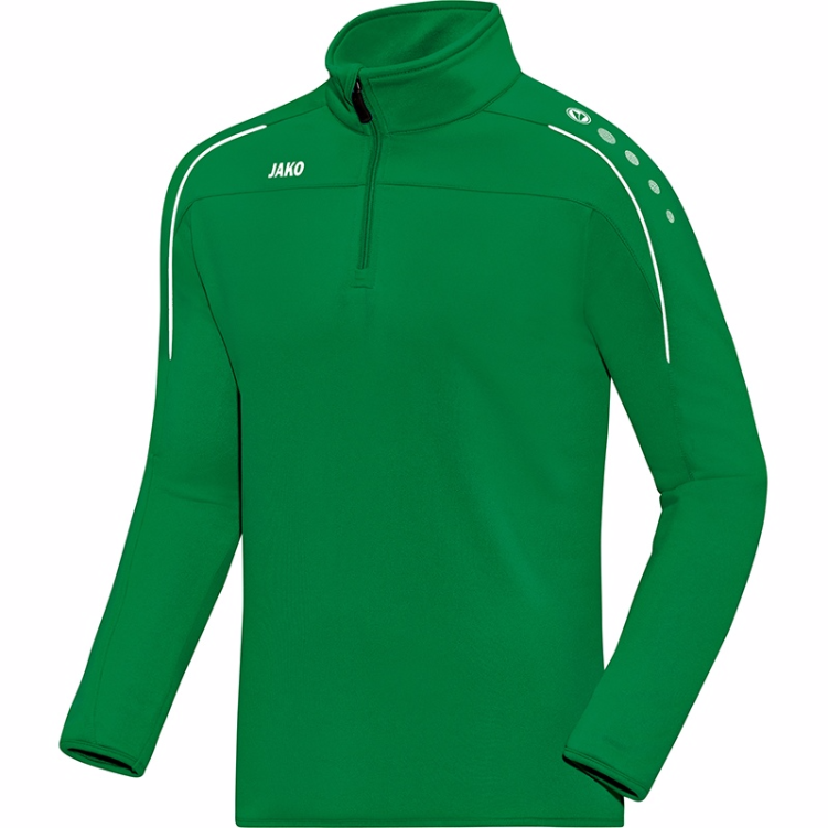 JAKO 8650-06 Sweater Ziptop 1/4 Front Zipper Classico Green Front