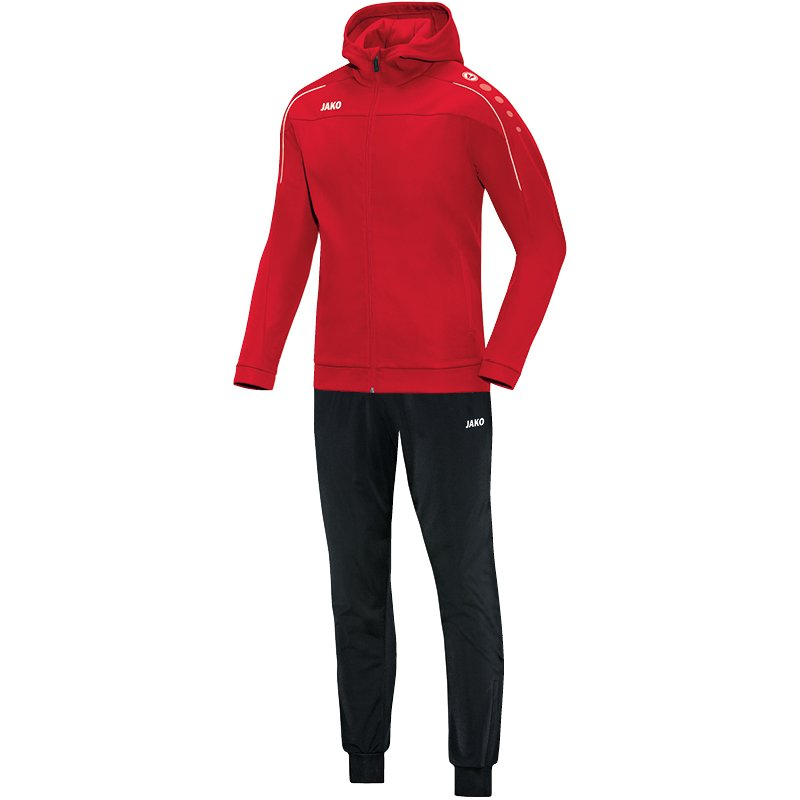 JAKO M9450-01 Survêtement Polyester à Capuchon Classico Rouge