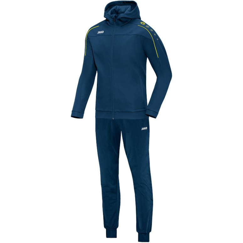 JAKO M9450-42 Hooded Polyester Tracksuit Classico Night Blue/Lemon