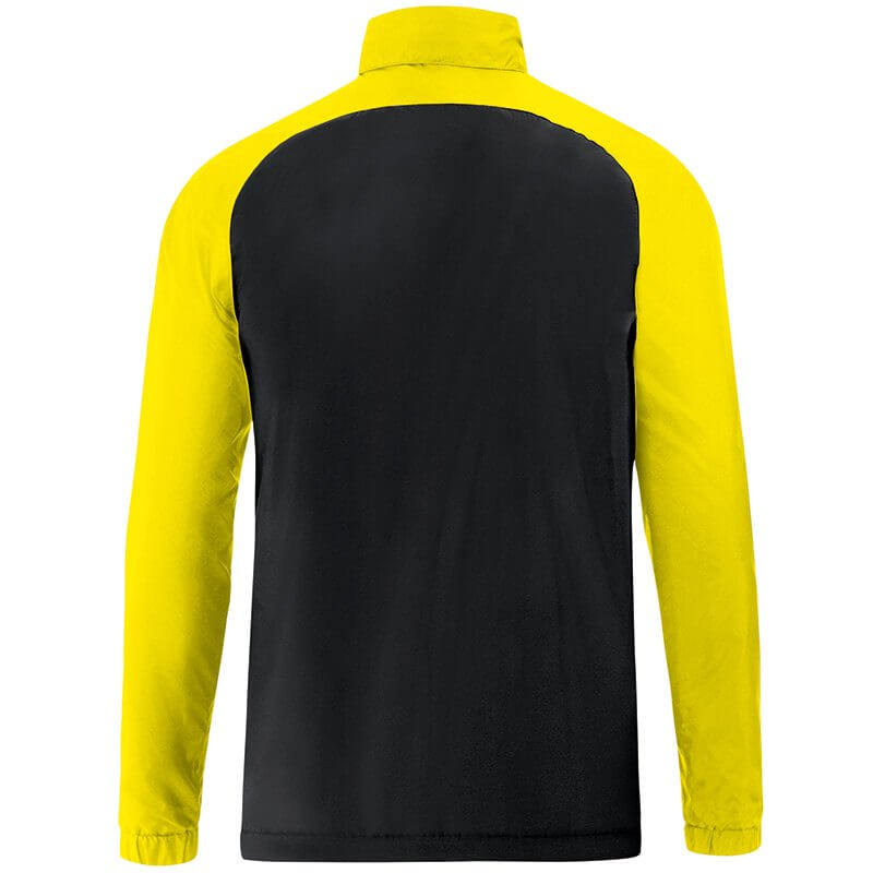 JAKO-7418-03-2 Veste Pluie Competition 2.0 Noir/Jaune Fluo Arrière