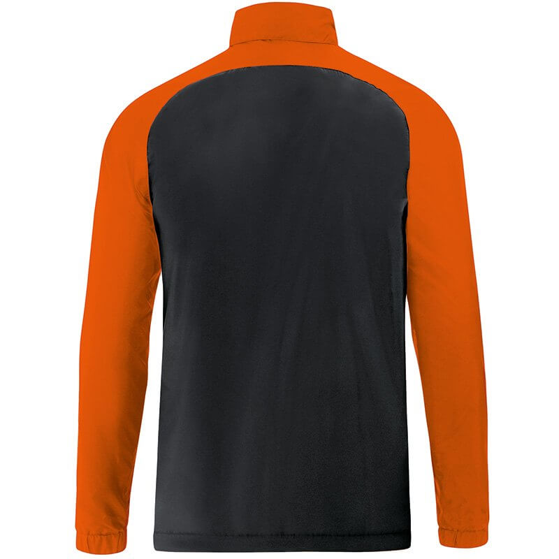 JAKO-7418-19-2 Veste Pluie Competition 2.0 Noir/Orange Fluo Arrière