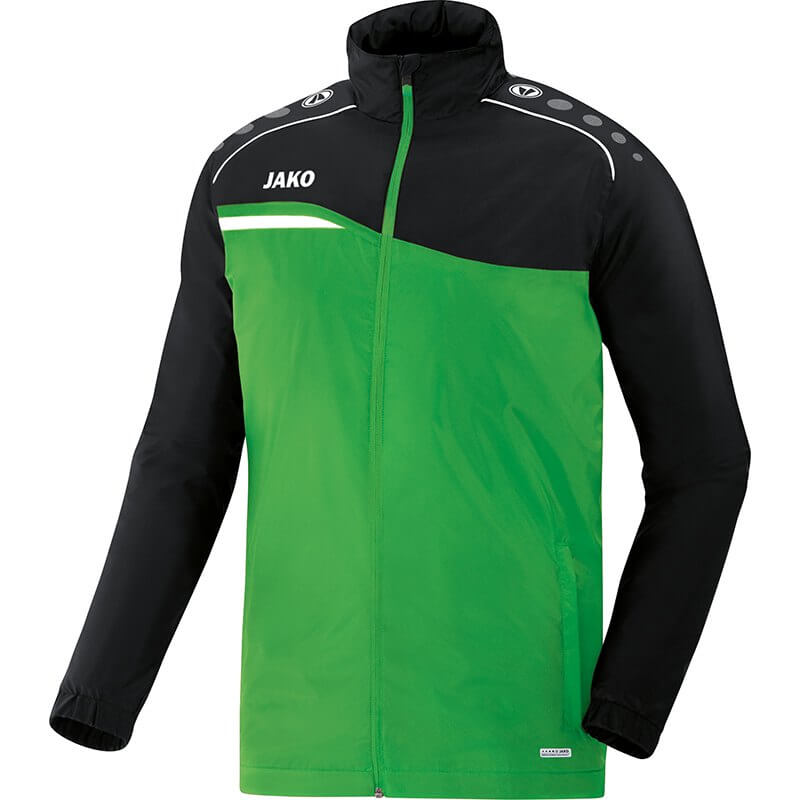 JAKO-7418-22-1 Veste Pluie Competition 2.0 Vert Doux/Noir Face