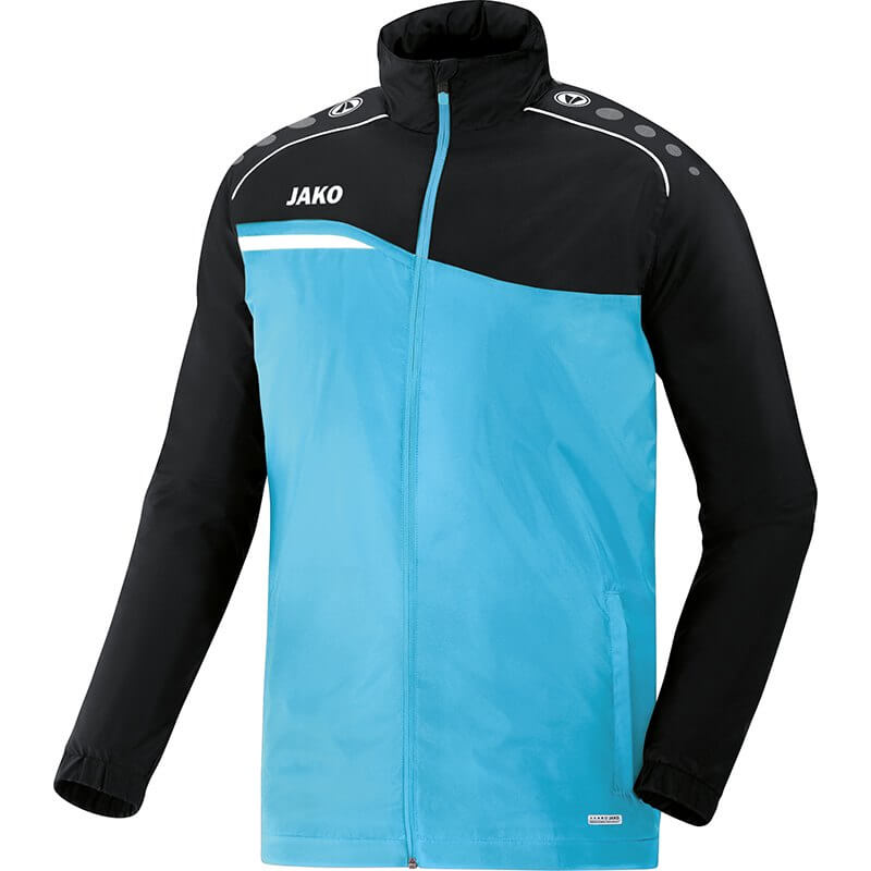 JAKO-7418-45-1 Veste Pluie Competition 2.0 Aqua/Noir Face