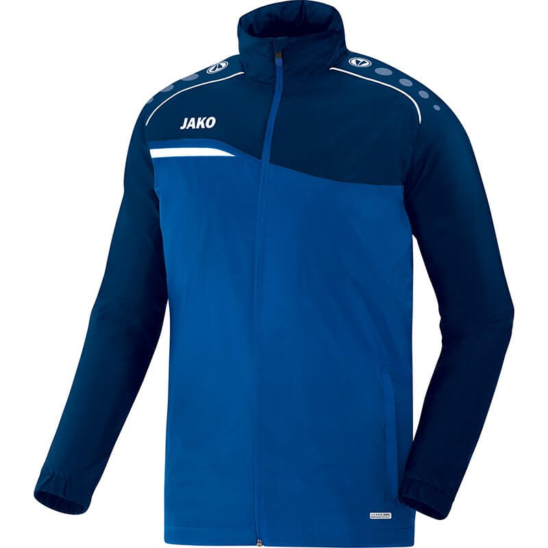 JAKO-7418-49-1 Veste Pluie Competition 2.0 Bleu Royal/Bleu Marin Face