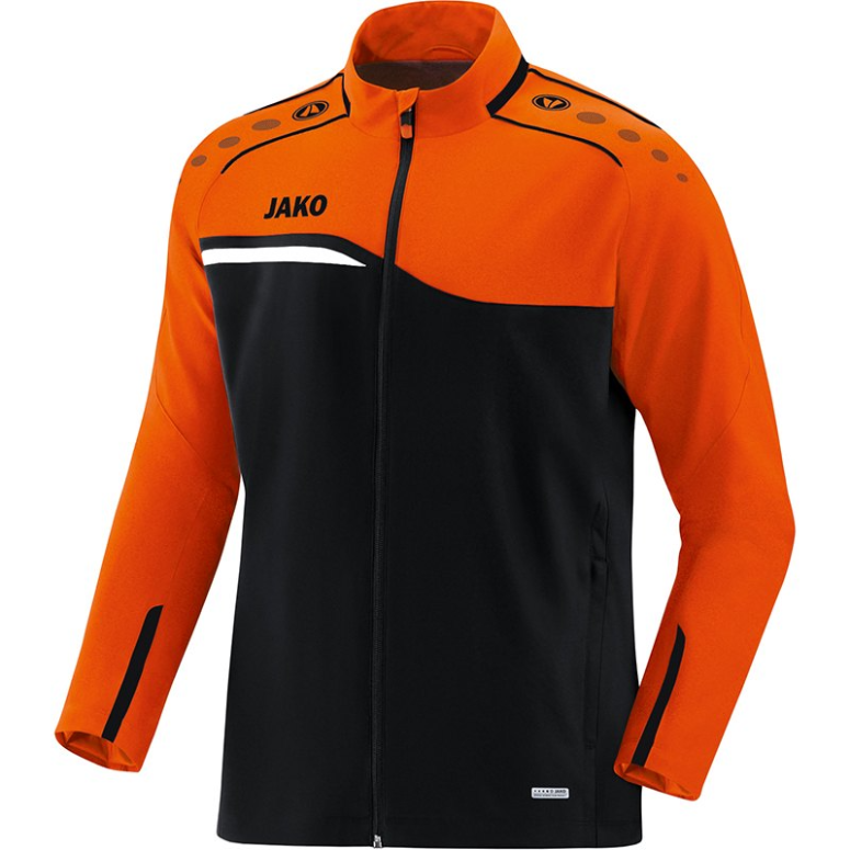 JAKO-9818-19-1 Leisure Jacket Competition 2.0 Black/Orange Fluo Front