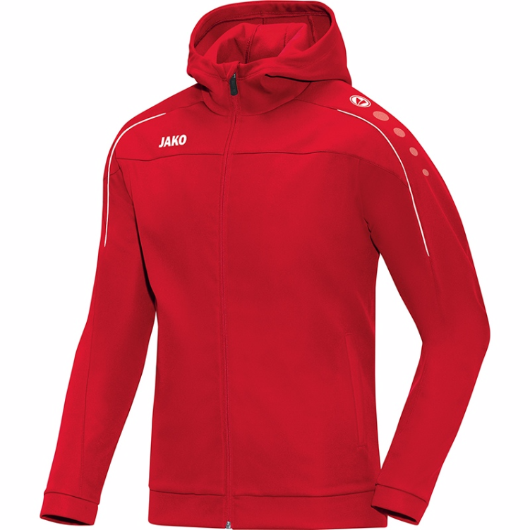 JAKO Hooded Jacket Classico 6850-01 Red/White Front