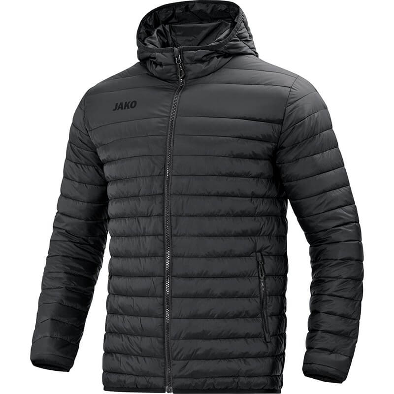 JAKO 7204-08 Ultra-Soft Quilted Stepp Jacket Black Front