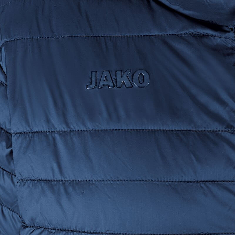 JAKO 7204-99-4 Ultra-Soft Quilted Stepp Jacket Navy Logo