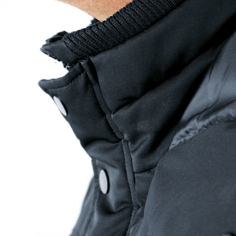 JAKO 7206-91-3 Parka Hiver Dénim Col et Manches en Ripp Tricoté