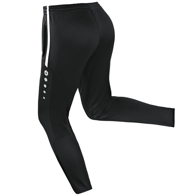 JAKO-8495-08-1 Pantalon Entraînement Active Noir/Blanc Insertion en Ripp au Mollet