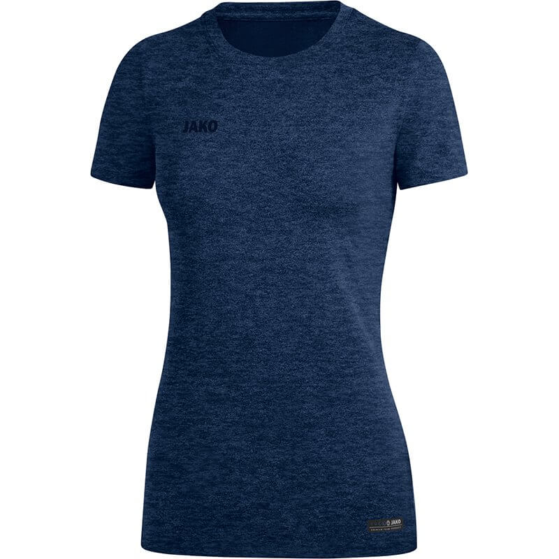 JAKO-6129W-49-1 T-Shirt Premium Basics Bleu Marin Mêlé Face