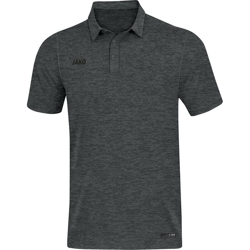 JAKO-6329M-21-1 Polo Premium Basics Anthracite Mêlé Face