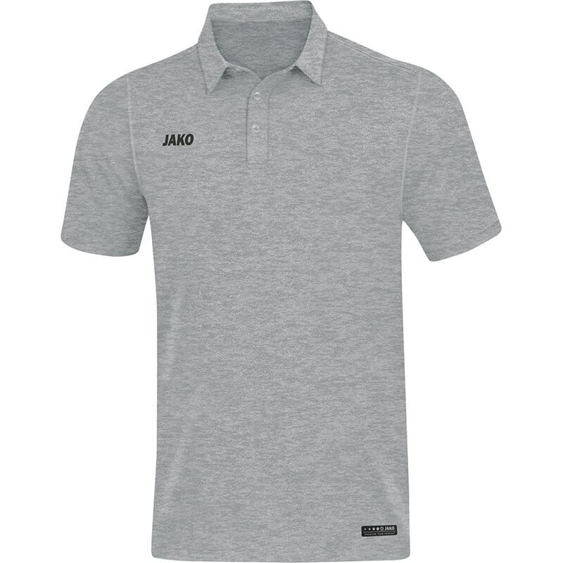 JAKO-6329M-40-1 Polo Premium Basics Mixed Grey Front