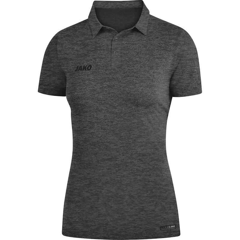 JAKO-6329W-21-1 Polo Premium Basics Mixed Anthracite Front