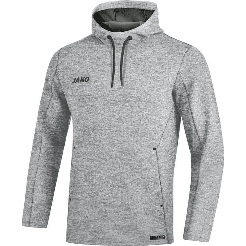 JAKO-6729M-40-1 Sweat à Capuchon Premium Basics Gris Mêlé Face